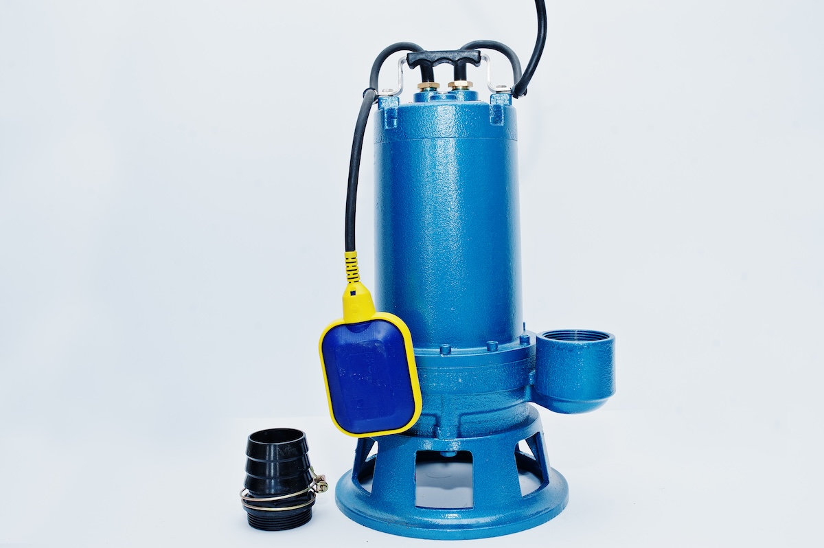 deep well submersible pump isolated on white.